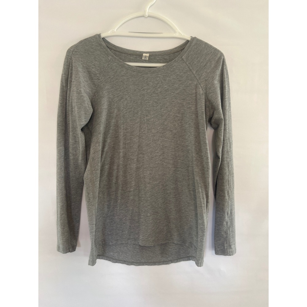 Lululemon Athletica Heathered Grey Long Sleeve Raglan Top Size 4